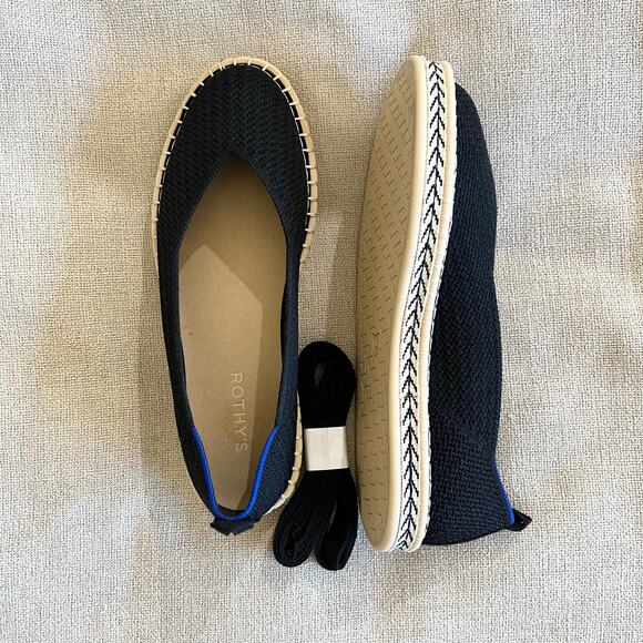 NWOB Rothy’s The Espadrille Flat with Strap Black - Picture 4 of 8